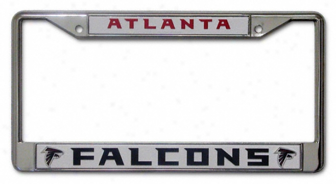 Atlanta Falcons White Chrome License Plate Frame