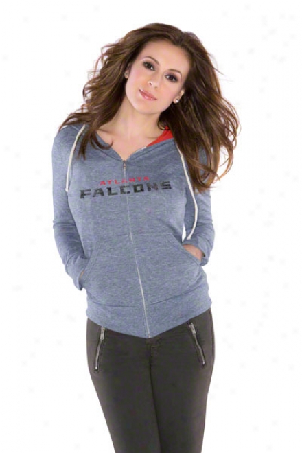 Atlanta Falcons Women's Tried And True Tri-blend Full-zip Hoodie - By Alyssa Milano