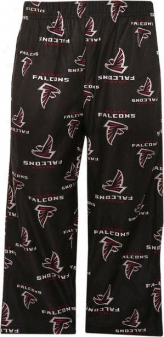 Atlanta Falcons Youth Black Printec Logo Sleep Pants