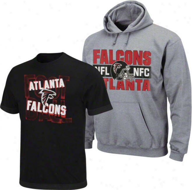Atlznta Falcons Youth Grey/black Hood & Tee Combo Pack