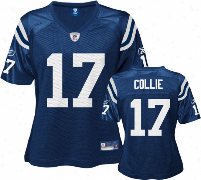 Austin Collie Blue Reebok Nfl Replica Indianapolis Colts Women's Jersey