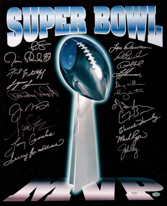 Autographed Super Bowl Trophy 16x20 Picture