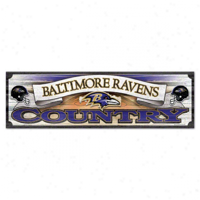 Baltimore Ravens 9x30 Wood Sign