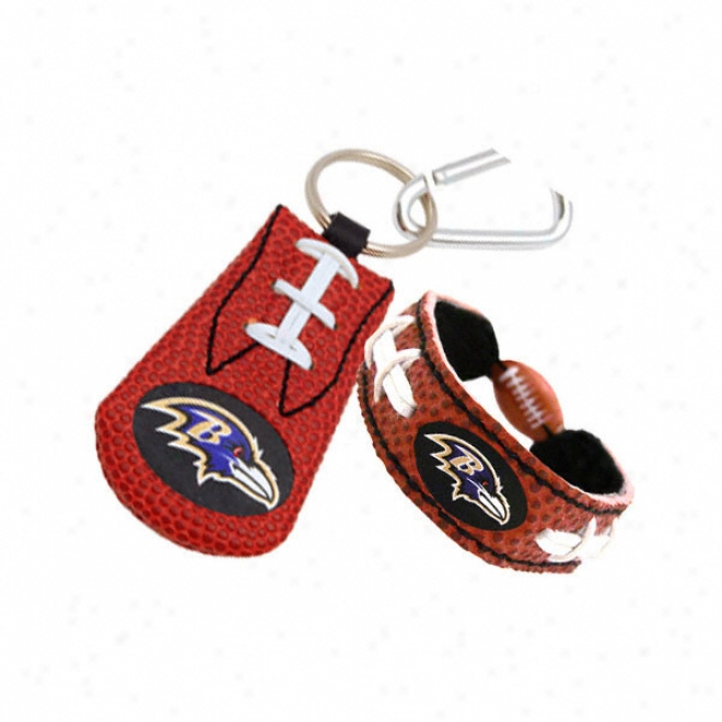 Baltimore Ravens Bracelet & Keychain Set