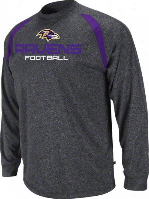 Baltimore Ravenq Charcoal Fanfare Iv Long Sleeve Performance Shirt