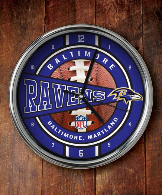 Baltimoe Ravens Chrome Clock