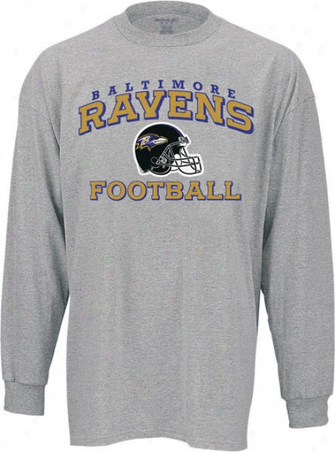 Baltimore Ravens -grey- Stacked Helmet Long Sleeve T-sgirt