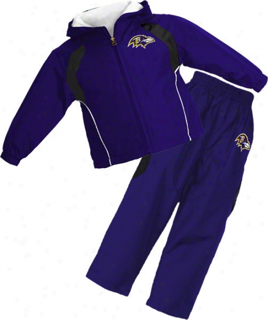 Baltimore Ravens Kid's 4-7 Full-zip Hooded Jacket And Pant Set