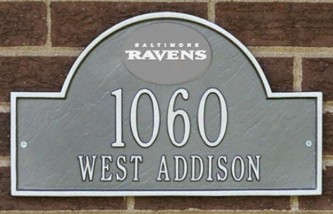 Baltimore Ravens Pewter And Silver Personalized Addreess Plaque