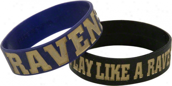 Baltimore Ravens Phat Bandz Bdacelet 2-pack