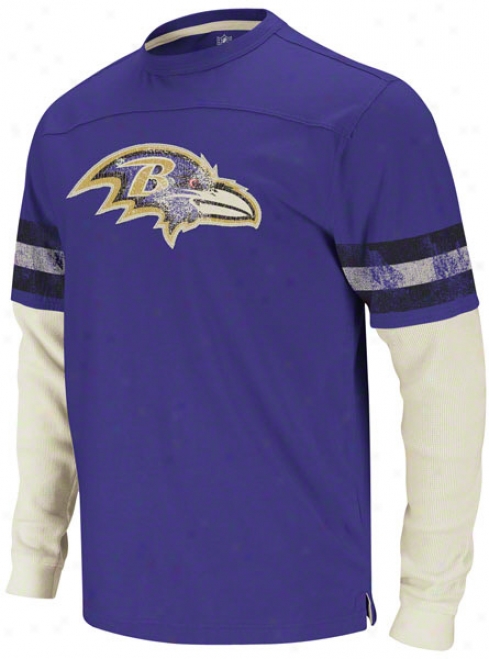 Baltimore Ravens Purple Vintage Thermal Long Sleeve Shirt