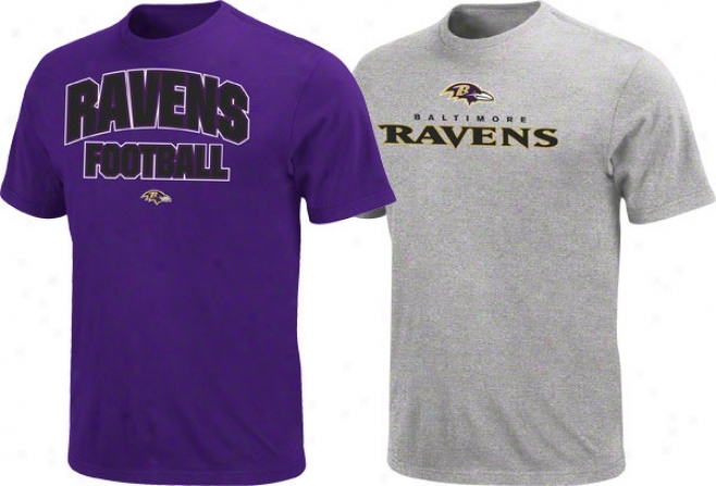 Baltimore Ravens Purp1e/steel 2 T-shirt Combo Pack