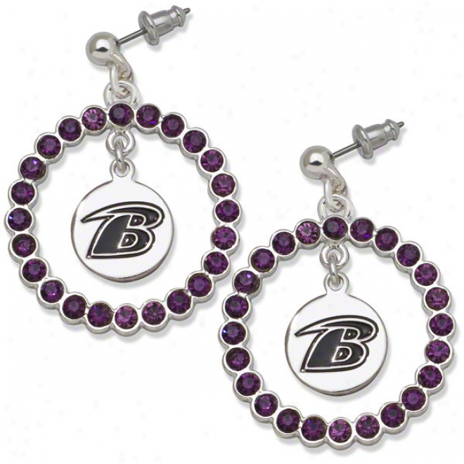 Baltimore Ravens Spirit Cryqtal Earrings