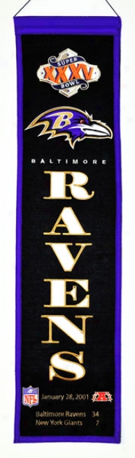 Baltimore Ravens Supre Bowl Xxxv Heritage Banner