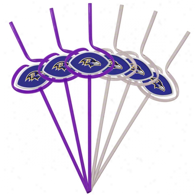 Baltimore Ravens Team Sips Straws 6 Pack