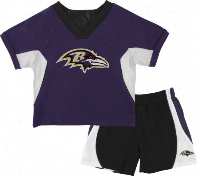 Baltimore Ravens Toddler Raglan Crew Shirt And Shorts Combo Pack