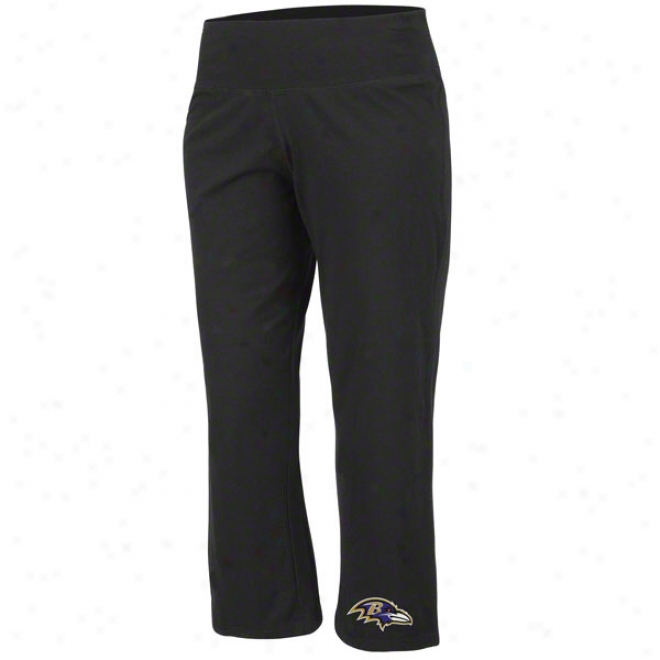 Baltimore Ravens Women's Classic Stretch Black Cropped Pants