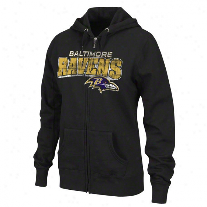 Baaltimore Ravens Women's Football Classic Iii Black Hooded Seeatshirt