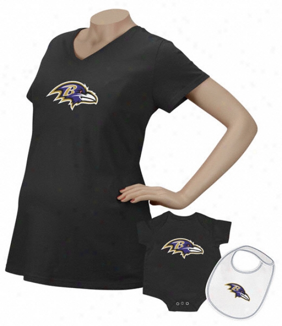Baltimore Ravens Women's Logo Premier Too Maternity T-shirt/infant Set
