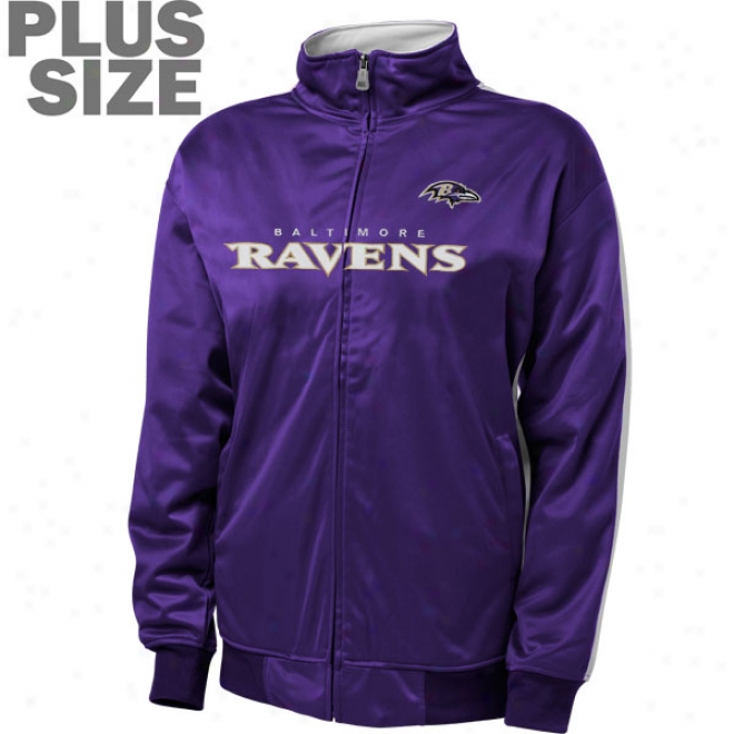 Baltimore Ravens Women's Plus Size Full-zip Follow Jacket