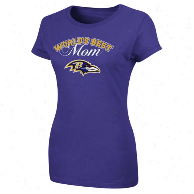 Baltimore Ravens Women's Purple World's With the highest qualification Mom T-shirt
