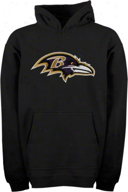 Baltimore Ravens Youth Black Big Logo Hooded Sweatshirt