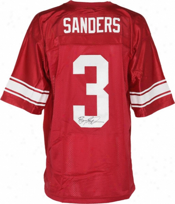 Barry Sanders Autographed Jersey  Details: Wichita North High School, Red