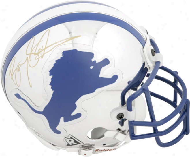 Barry Sanders Detroit Lions Autographed Riddell Chrome Mini Helmet