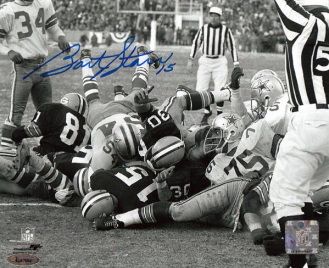 Bart Starr Green Bay Packers - B&w Ice Bowl - Autographed 8x10 Photograph