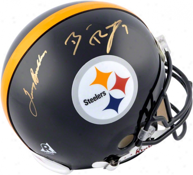 Ben Roethlisberger And Terry Bradshaw Autographed Pro-line Helm3t  Details: Pittsburgh Steelers, Authentic Riddell Helm