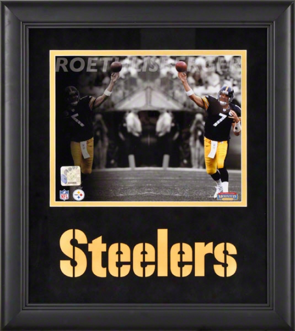 Ben Roethlisberger Framed Photograph  Details: 8x10, Reflections, Pittsburgh Steelers
