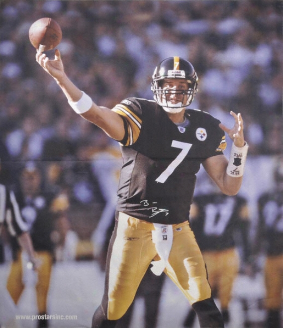 Ben Roethlisberger Pittsburbh Steelers Autographed 70x62 Canvas