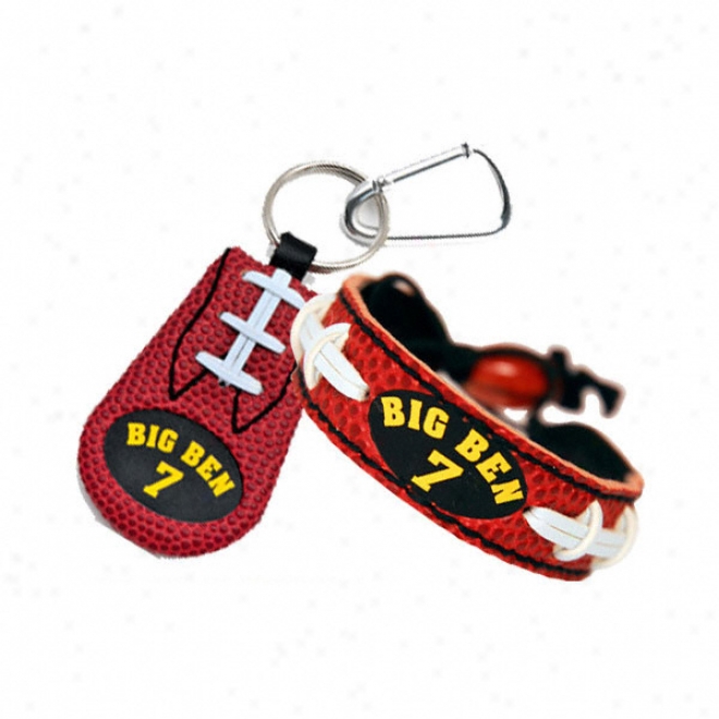 Ben Roethlisberger Pittsburgh Steelers Bracelet & KeychainS et