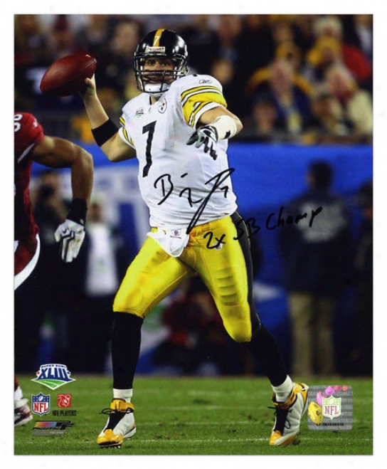 Ben Roethlisberger Pittsburgh Steelers - Super Bowl Xliii Champions - Autographed 8x10 Photograph With 2x Super Bowl Champs Inscriptions