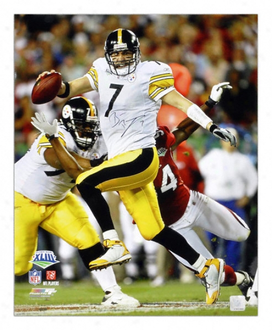 Ben Roethlisberger Pittsburgh Steelers - Super Bowl Xliii Running - Aut0graphed 16x20 Photograph