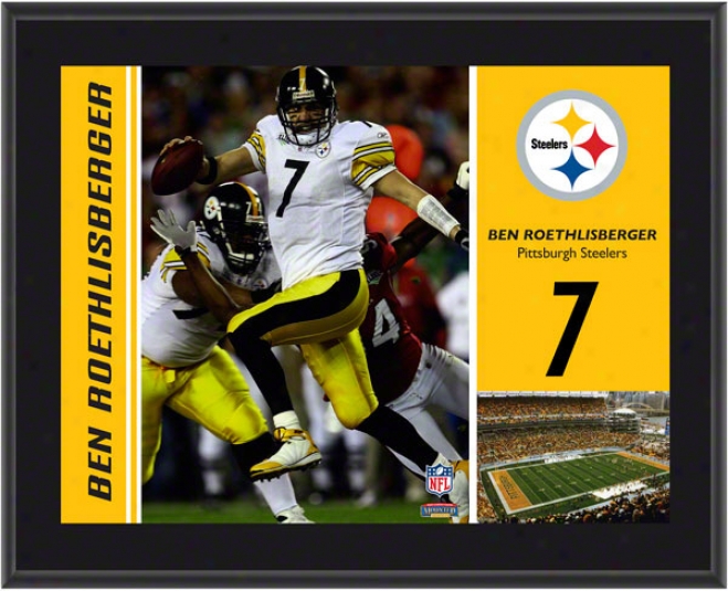 Ben Roethlisberger Plaque  Details: Pittsburgh Steelers, Sulimated , 10x13, Nfl Plzque