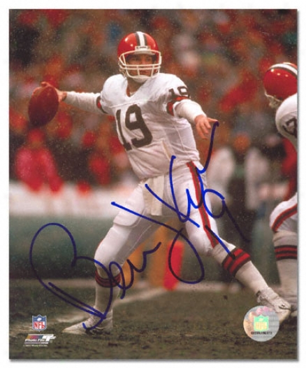 Bernie Kosar Cleveland Browns - Releasing Ball - Autographed 8x10 Photograph