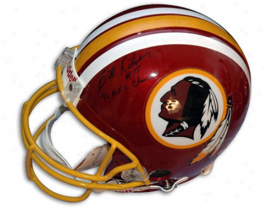 Billy Kilmer Autographed Pro-line Helm  Details: Washington Redskins, With ''72 Nfc Champs'' Insceiption, Authentic Riddell Helmet