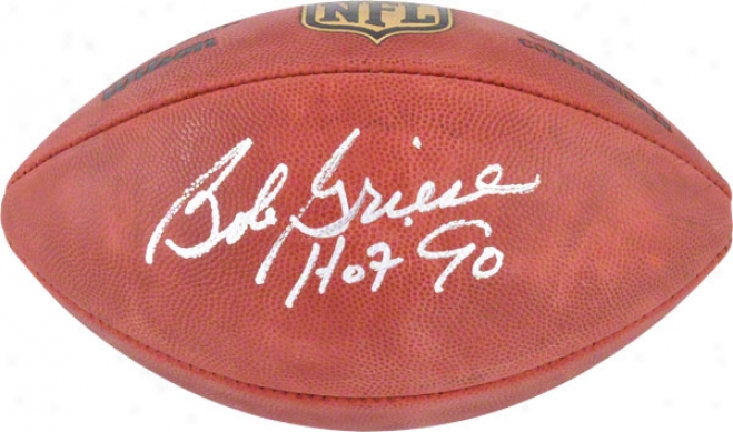 Bob Griese Autographed Football  Details: Muami Dolphins, Duke Football, Hof 90 Inscription