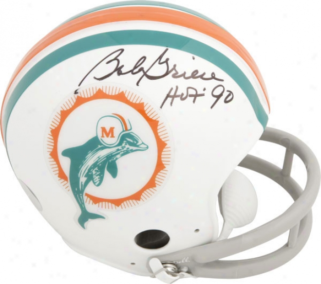 Bob Griese Miami Dolphins Autographed Thrkwback Mini Helmet Through  Hof90 Inscription