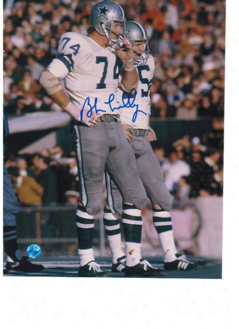 Bob Lilly Dallas Cowboys Autographed 8x10 Photo At The Line
