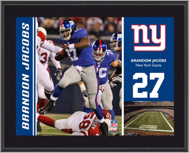 Brandon Jacobs Plaque  Detalis: New York Giants, Sublimated, 10x13, Nfl Plaque