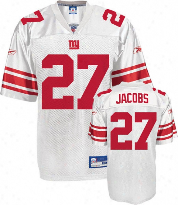Brandon Jacobs Youth Jersey: Reebok White Replica #27 New York Giants Jersey