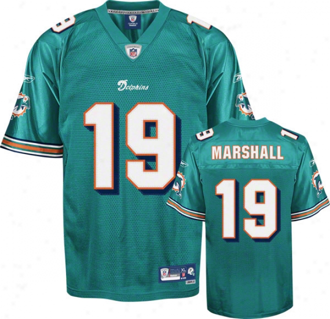 Brandon Marshall Aqua Reebok Nfl Premier Miami Dolphins Jersey