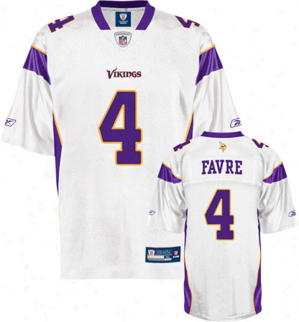 Bretf Favre Youth Jersey: Reebok White Replica #4 Minnesota Vikings Jersey