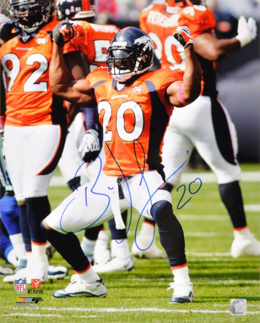 Brian Dawkins Denver Broncos - Action In Orange - Autobraphed 16x20 Photograph