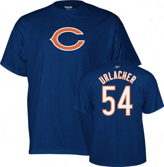 Brian Urlacher Chicago Bears Navy Name & Number T-shirt