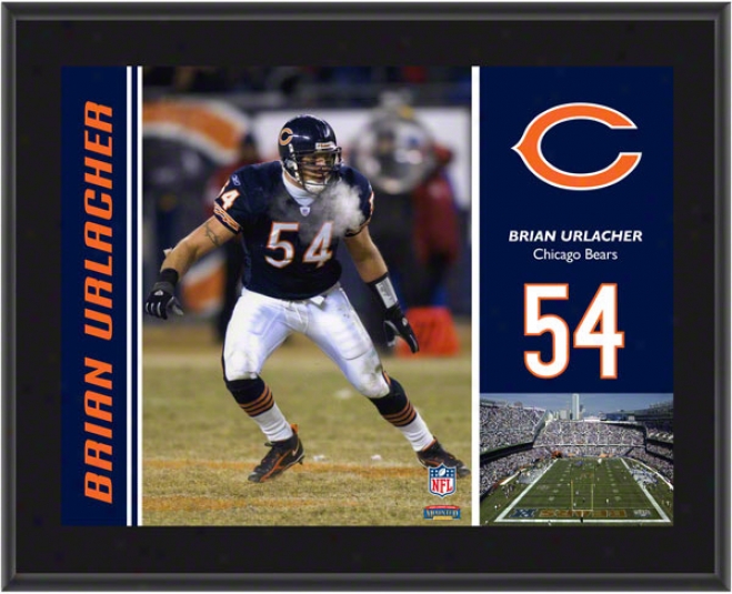 Brian Urlacher Plaque  Details: Chicago Bears, Sublimated, 10x13, Nfl Plaque