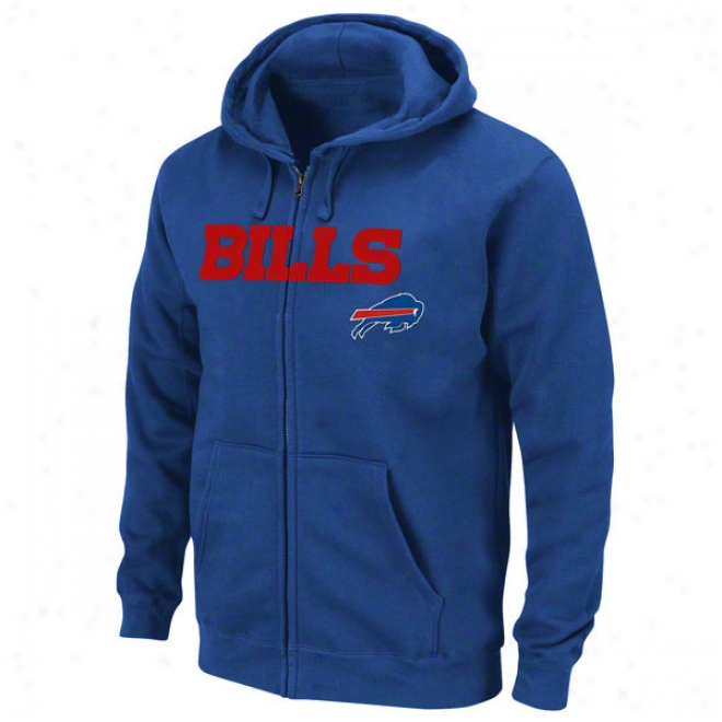 Buffalo Bills Blue Classic Heavyweight Ii Full-zip Fleece Hooded Sweatshirt