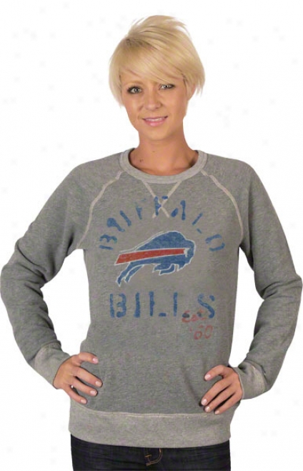 Buffalo Bills Heather Vintage French Terry Women's Crewneck Sweatshirt